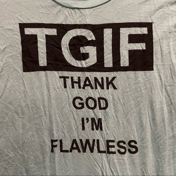 TGIF Thank God I’m Flawless Tee w/ Fringe - Picture 2 of 4